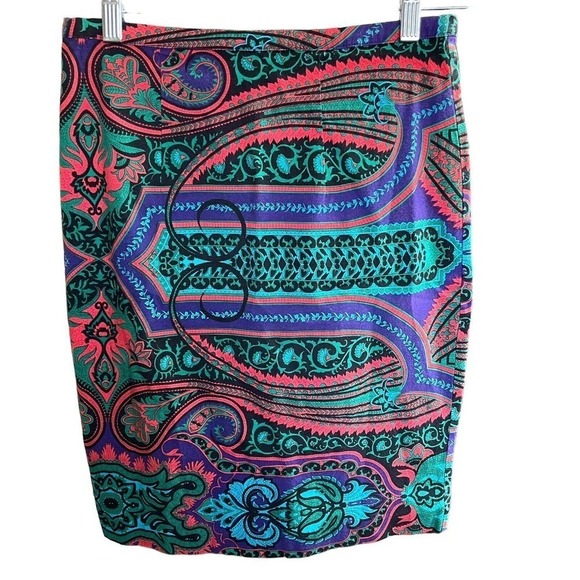Anthropologie Plenty by Tracy Reese Paisley Print Pencil Skirt Size 6 EUC - Picture 2 of 9